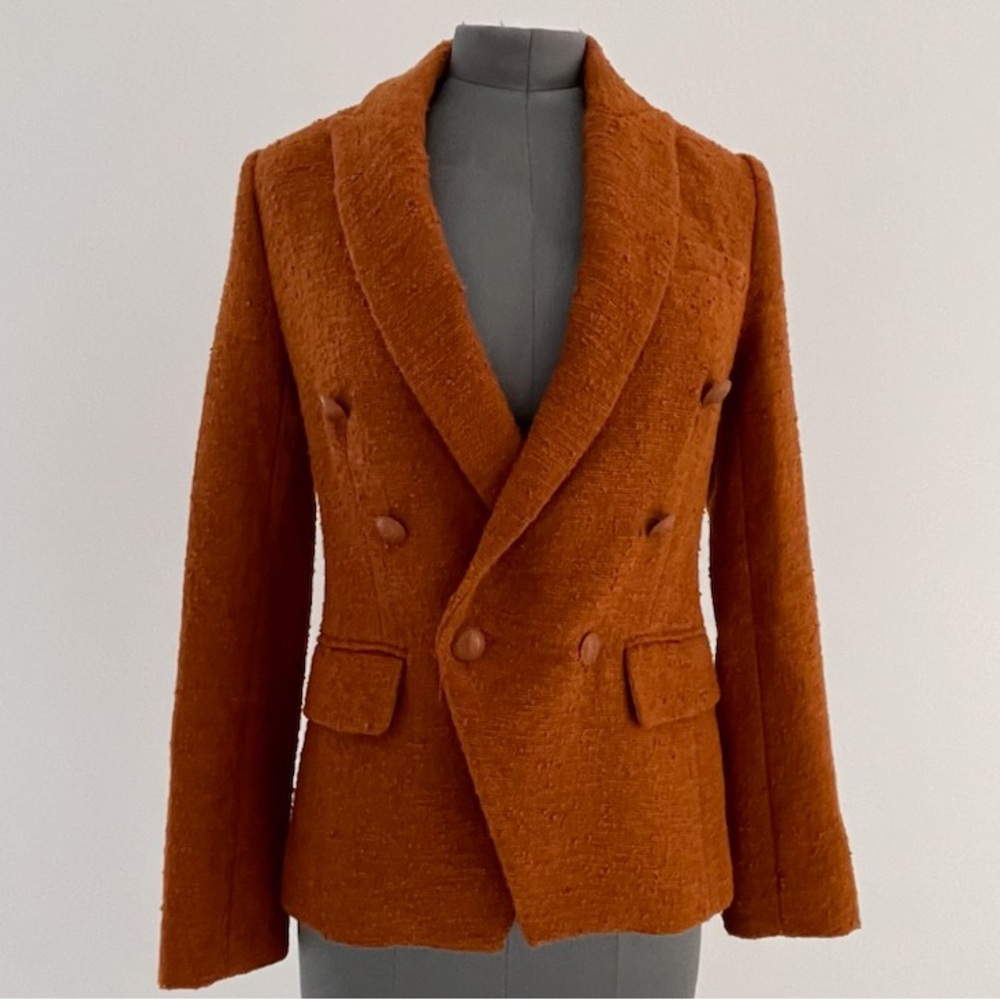 L’Agence new double breasted caramel blazer